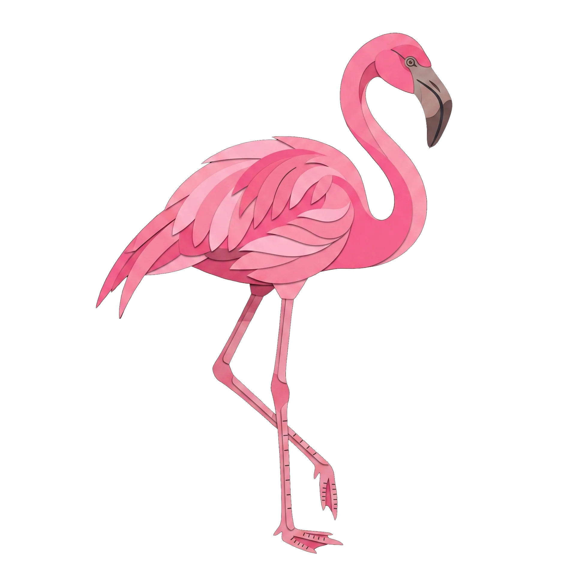 Stylized illustration of the American Flamingo