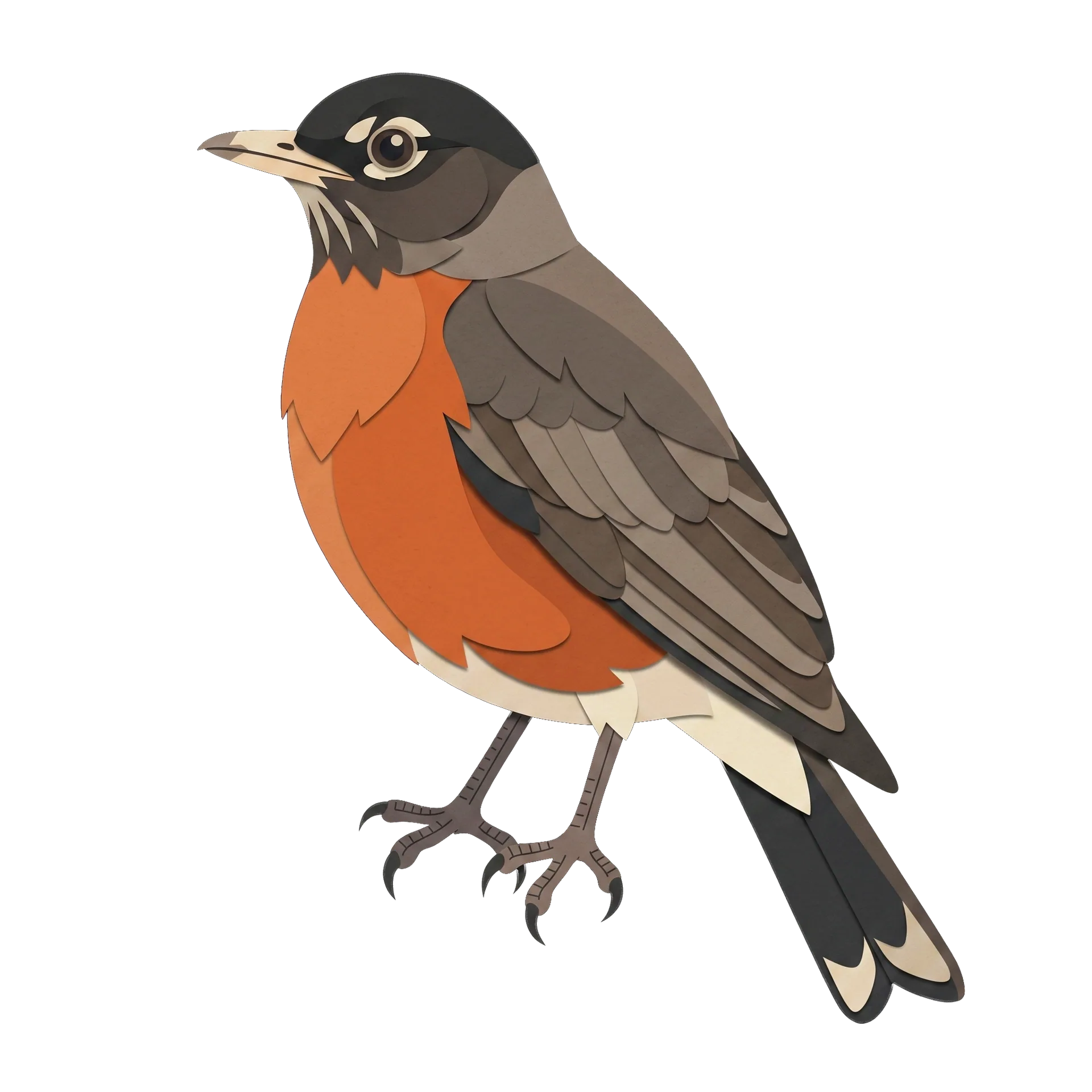Stylized illustration of the American Robin