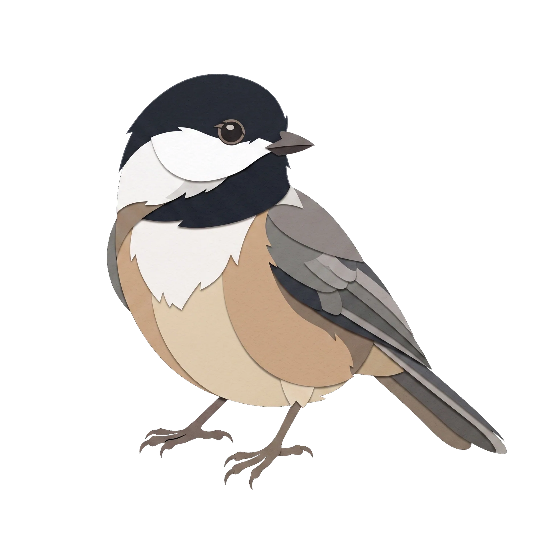 Stylized illustration of the Black-capped Chickadee