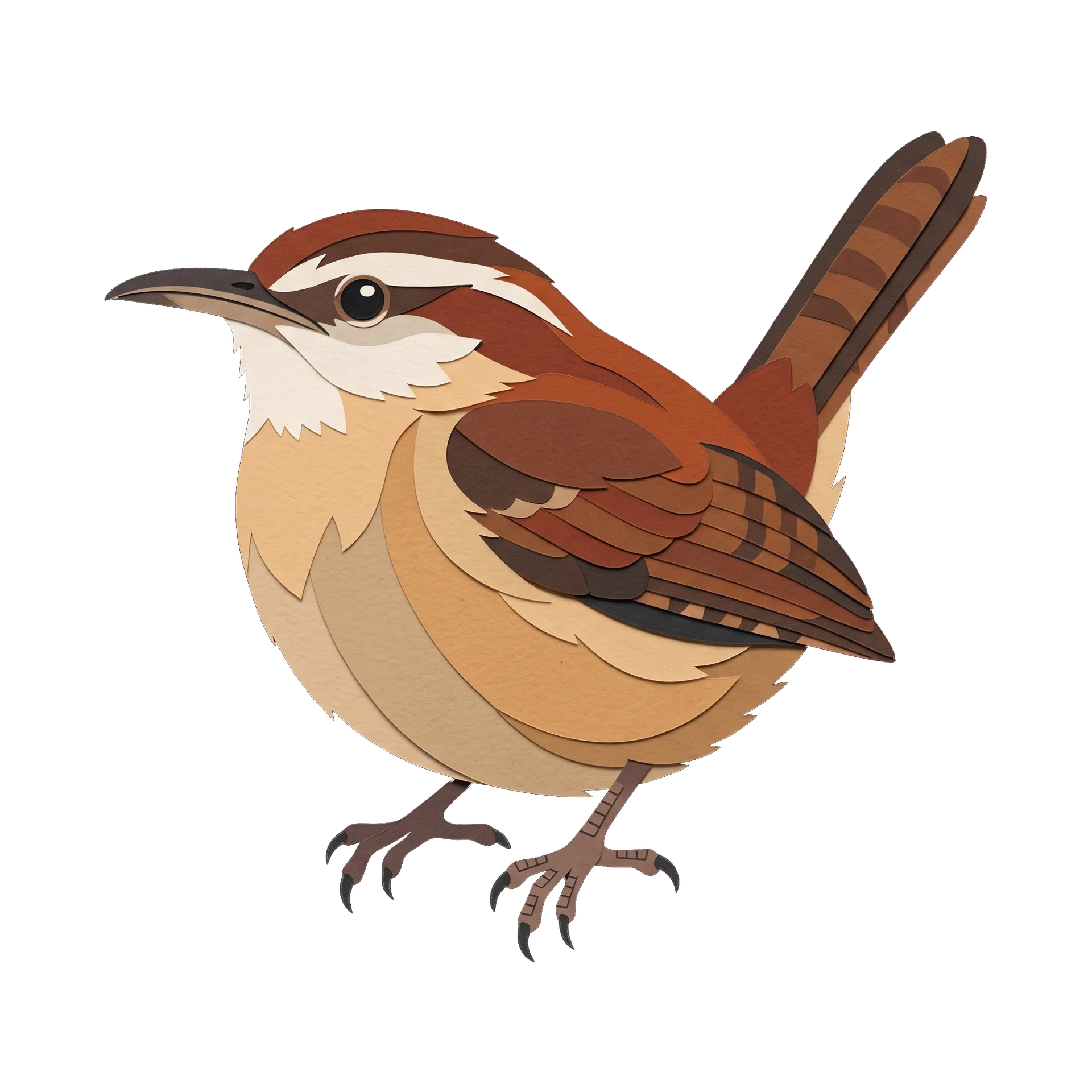 Stylized illustration of the Carolina Wren