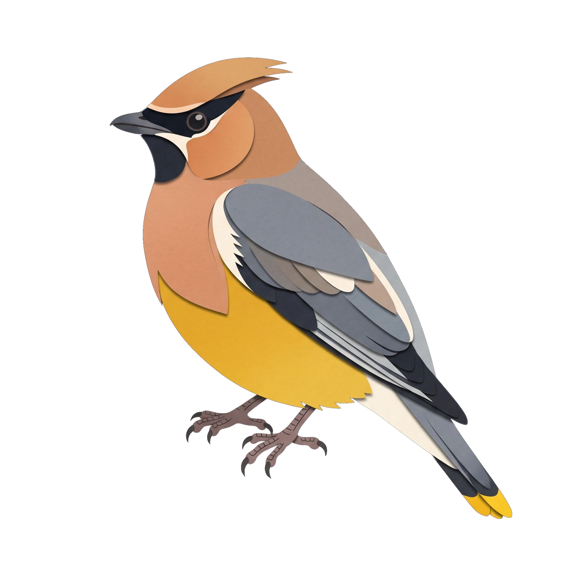 Stylized illustration of the Cedar Waxwing