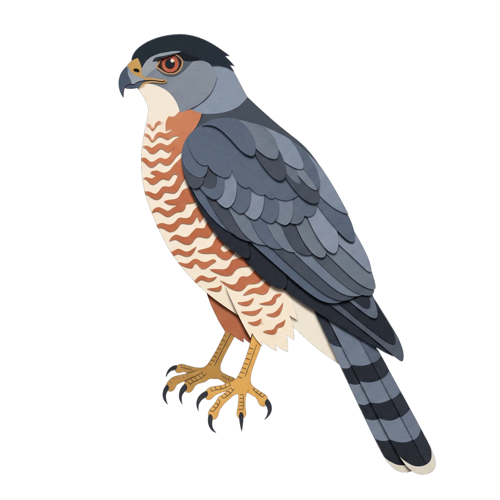 Stylized illustration of the Cooper's Hawk