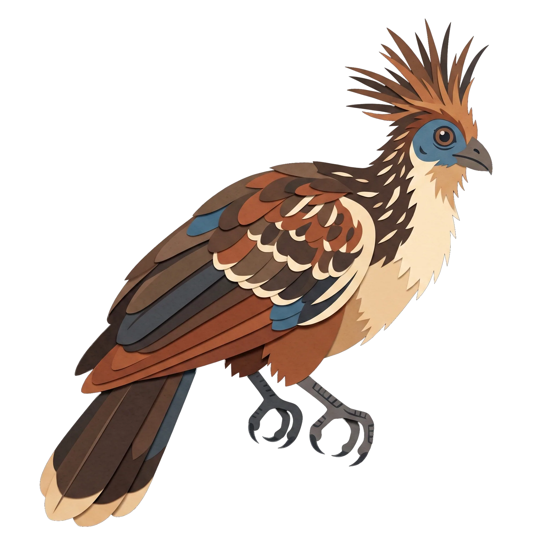Stylized illustration of the Hoatzin