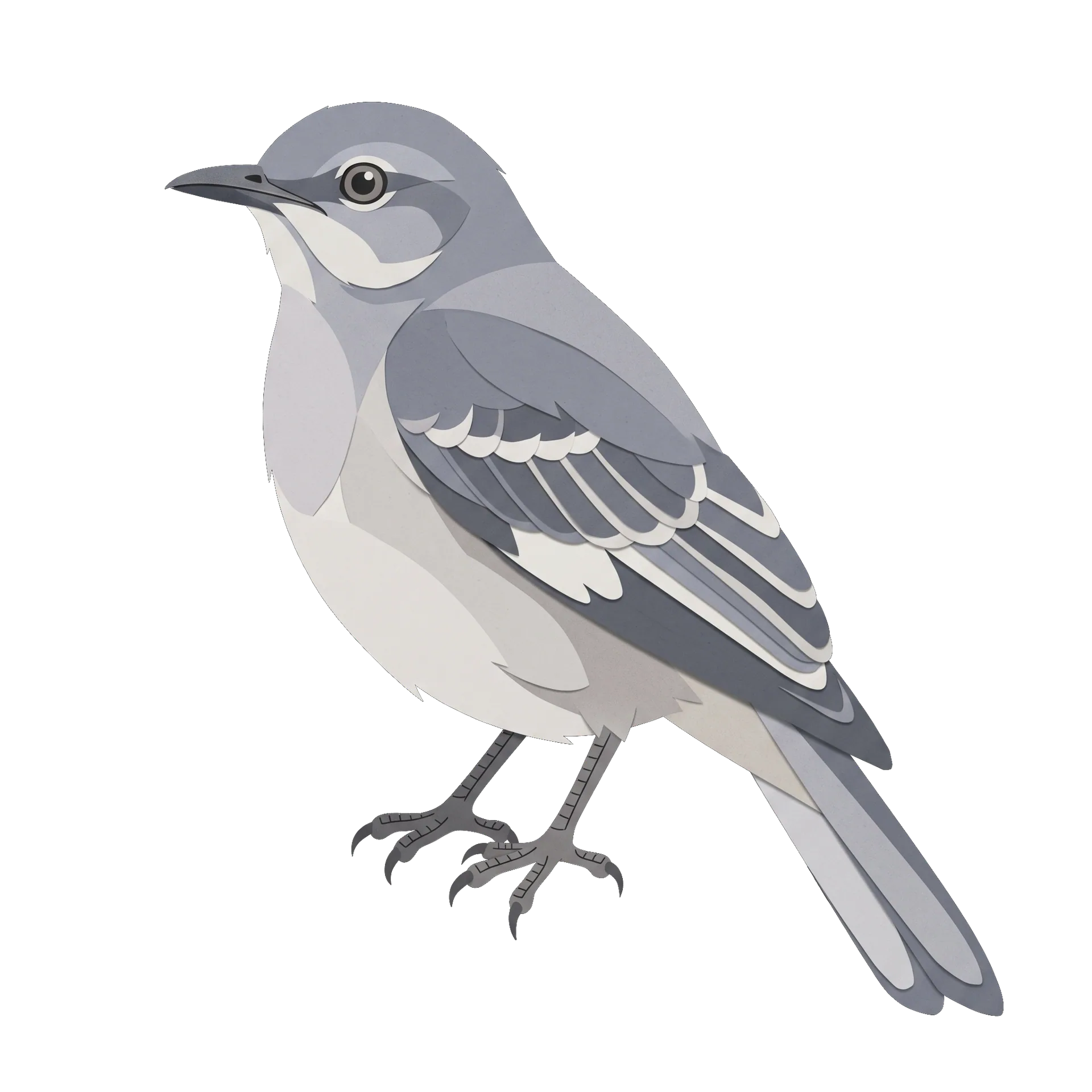 Stylized illustration of the Northern Mockingbird