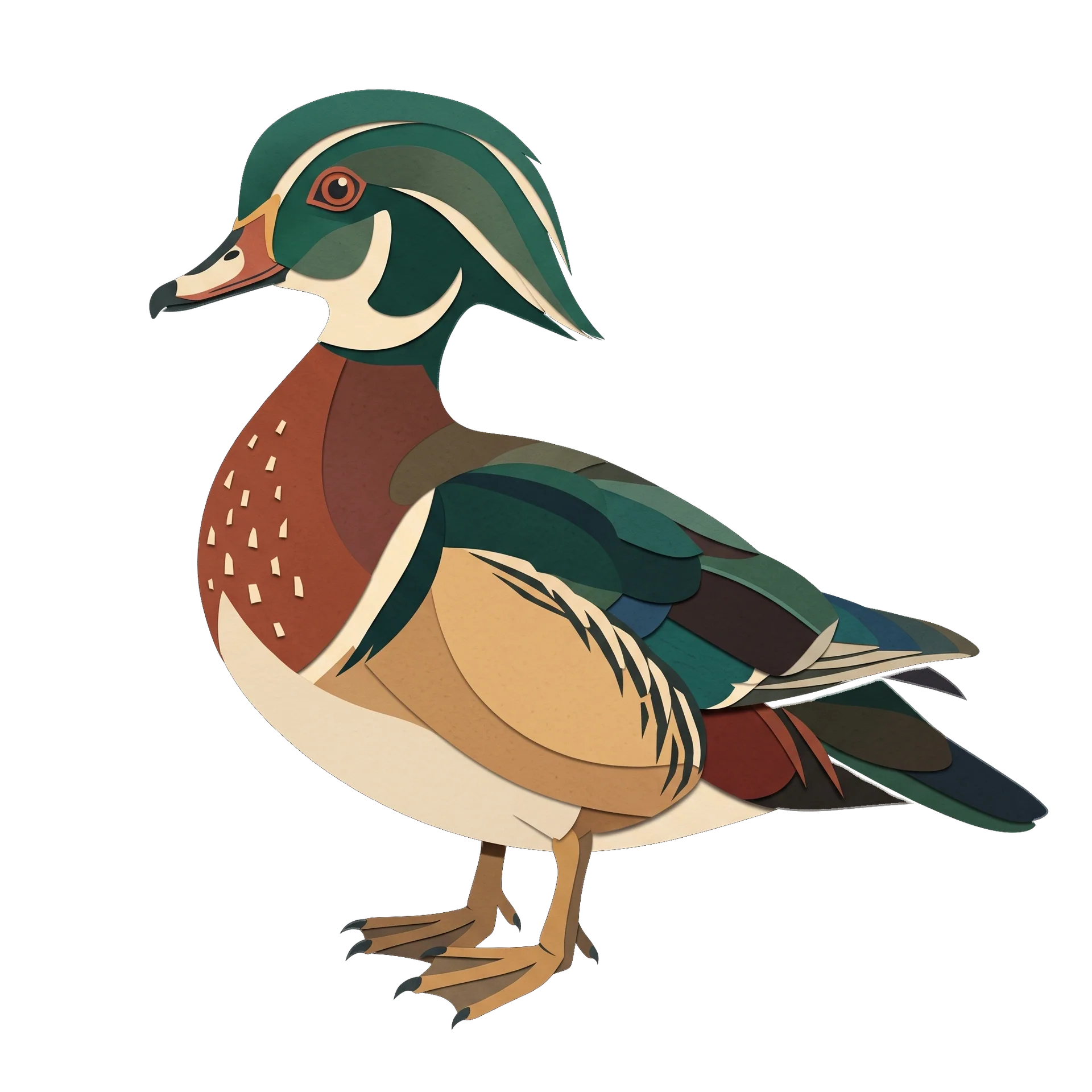 Stylized illustration of the Wood Duck